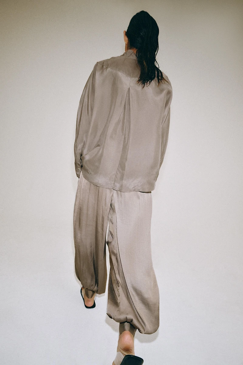 ZW COLLECTION SATIN BALLOON PANTS