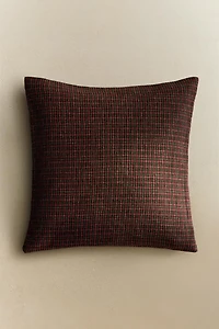 LINEN CHECK CHRISTMAS THROW PILLOW COVER