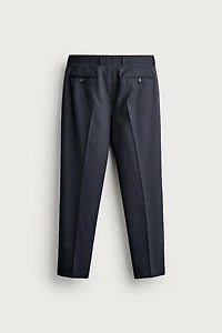 PLAID REGULAR FIT SUIT PANTS