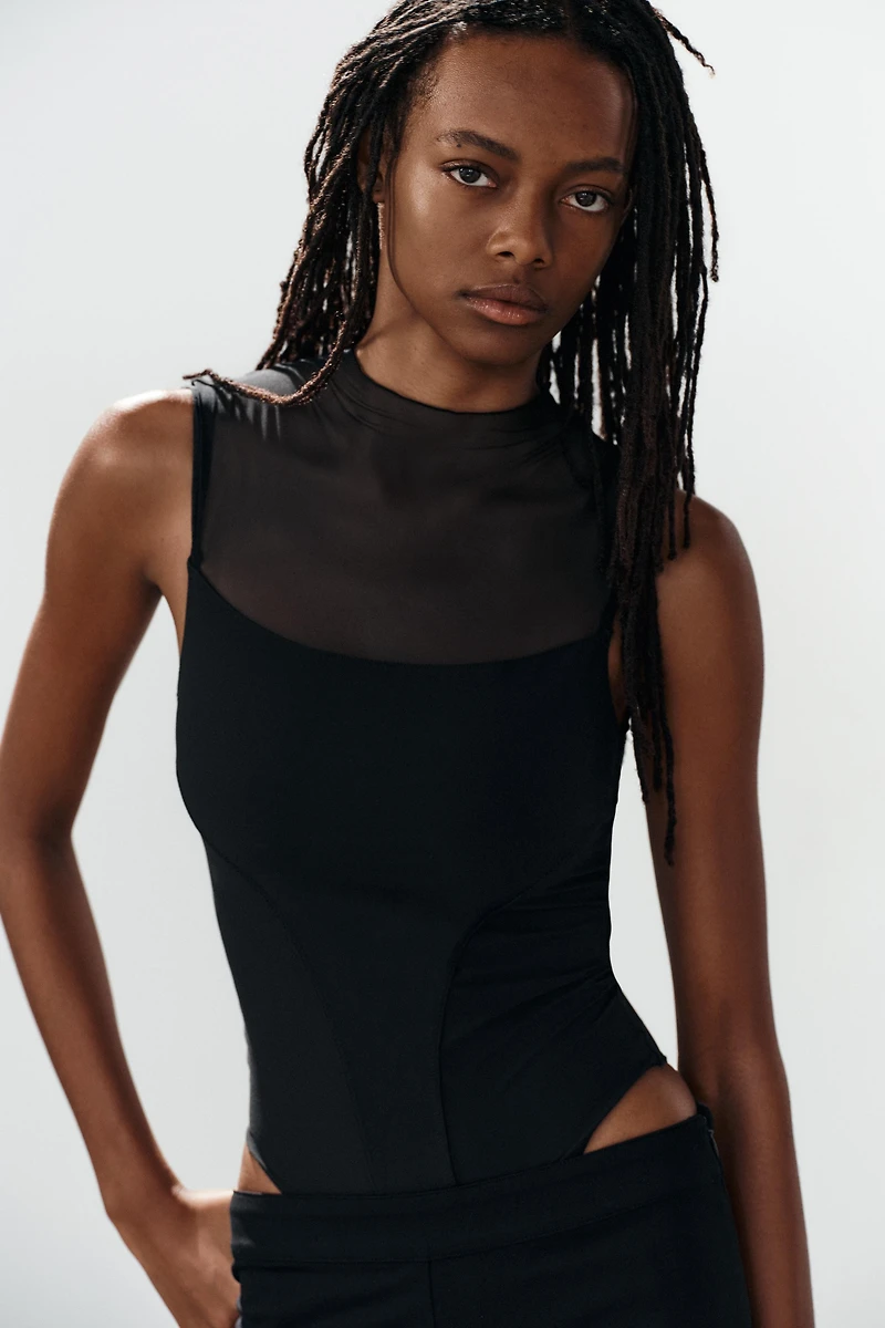 TULLE COMBINED BODYSUIT