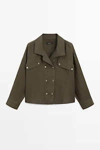 Chemise à boutons-pression 100 % lin