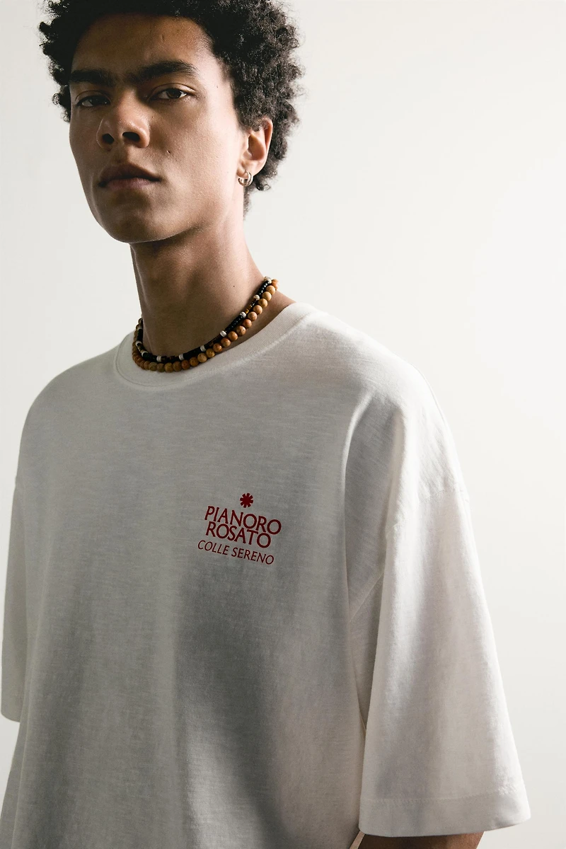 RELAXED FIT CONTRAST PRINT T-SHIRT