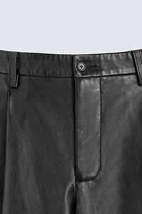 LEATHER STRAIGHT FIT PANTS