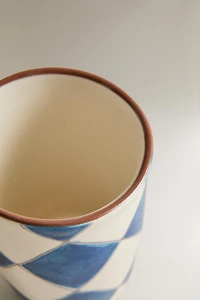 BLUE DIAMOND CERAMIC TOOTHBRUSH TUMBLER