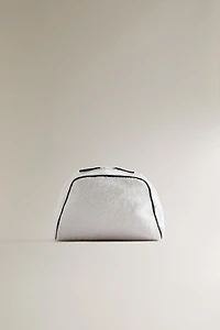 TERRY CLOTH TOILETRY BAG WITH PIPING DETAIL