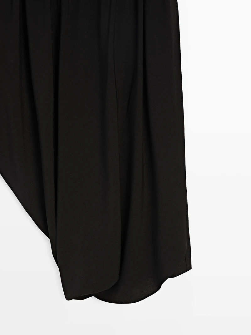 Draped crepe midi skirt - LIMITED