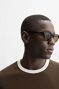 BASIC CONTRAST RIBBED T-SHIRT