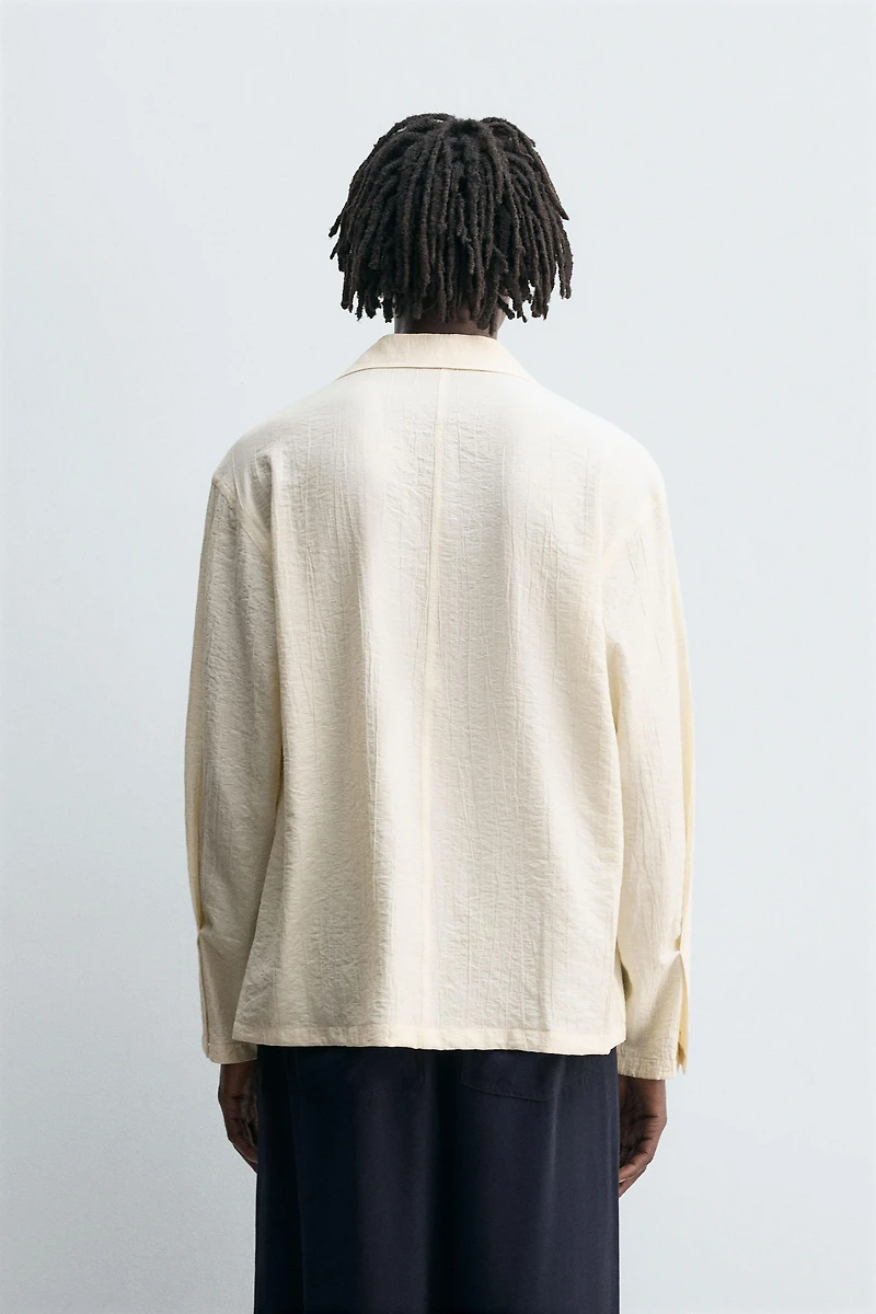 WRINKLED EFFECT FLOWY SHIRT