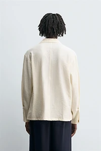WRINKLED EFFECT FLOWY SHIRT