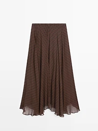 Jupe midi ample à pois