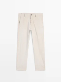 Relaxed fit corduroy denim-effect trousers