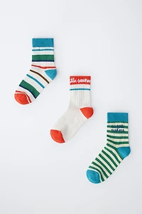 THREE-PACK OF LONG STRIPED SOCKS ISABELLE VANDEPLASSCHE ©