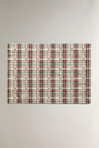 DYED THREAD CHRISTMAS HEART PLACEMAT (PACK OF 2)