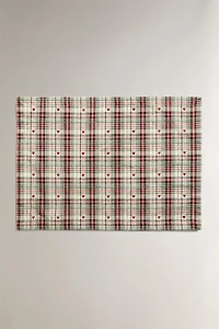 DYED THREAD CHRISTMAS HEART PLACEMAT (PACK OF 2)