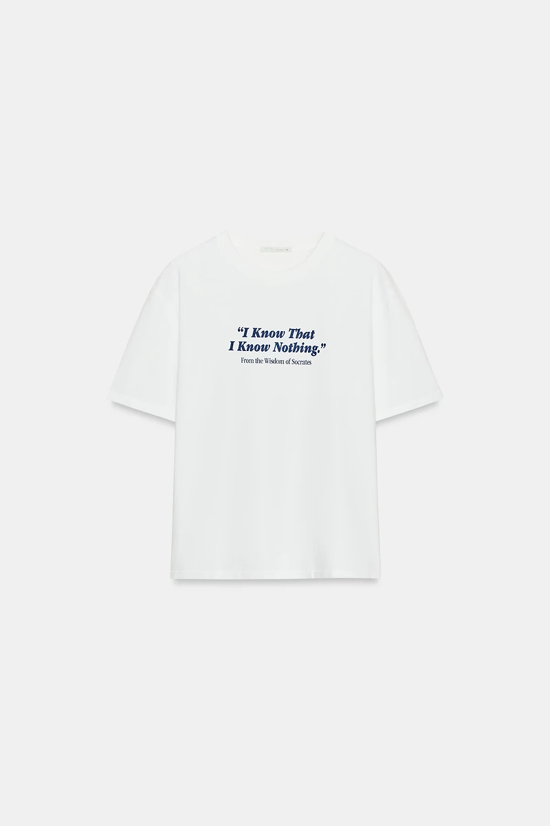 SHORT SLEEVE TEXT T-SHIRT