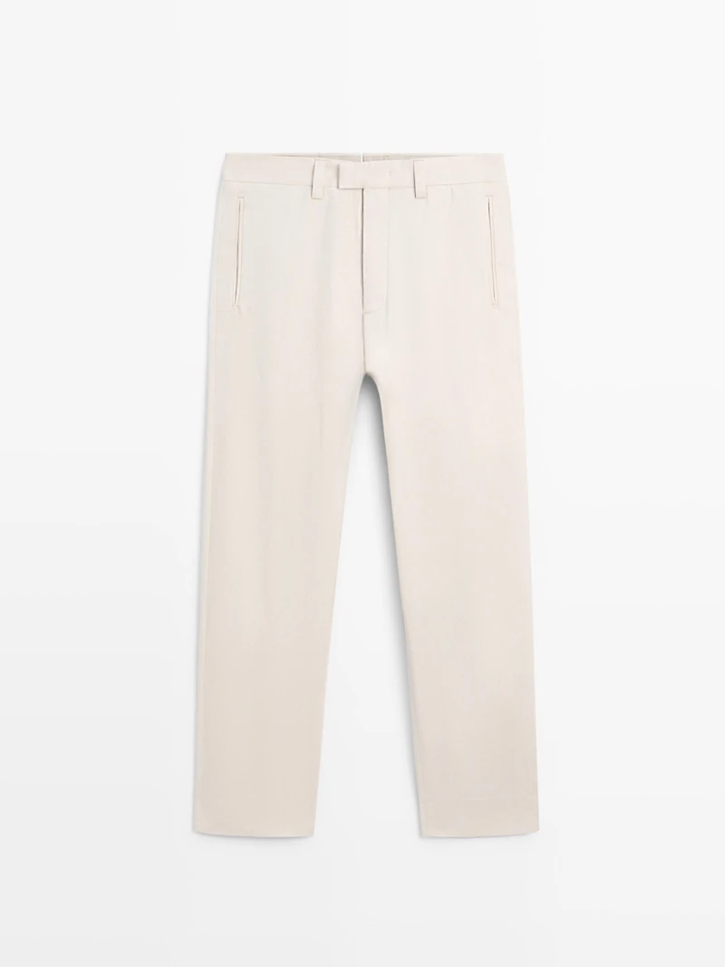Tailored fit barrel trousers