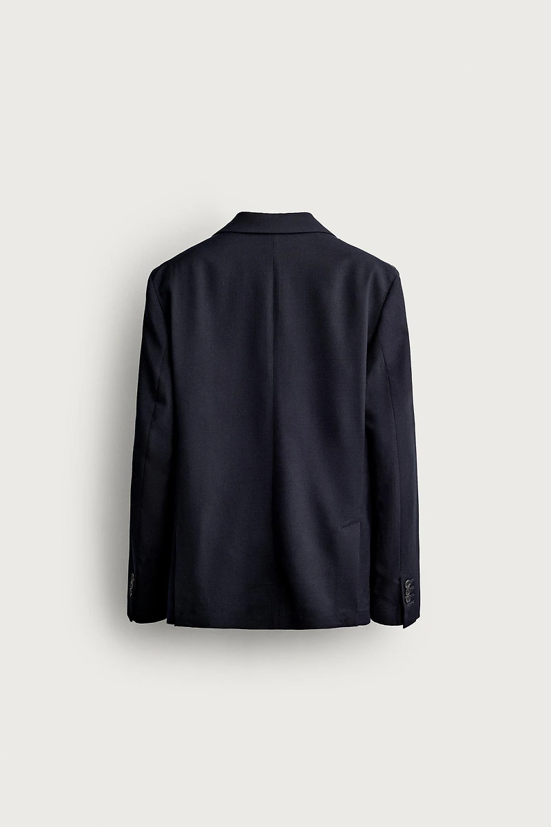 100% WOOL PLAID REGULAR FIT BLAZER