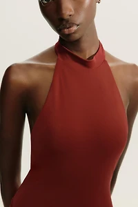 ROBE HALTER AVEC TULLE