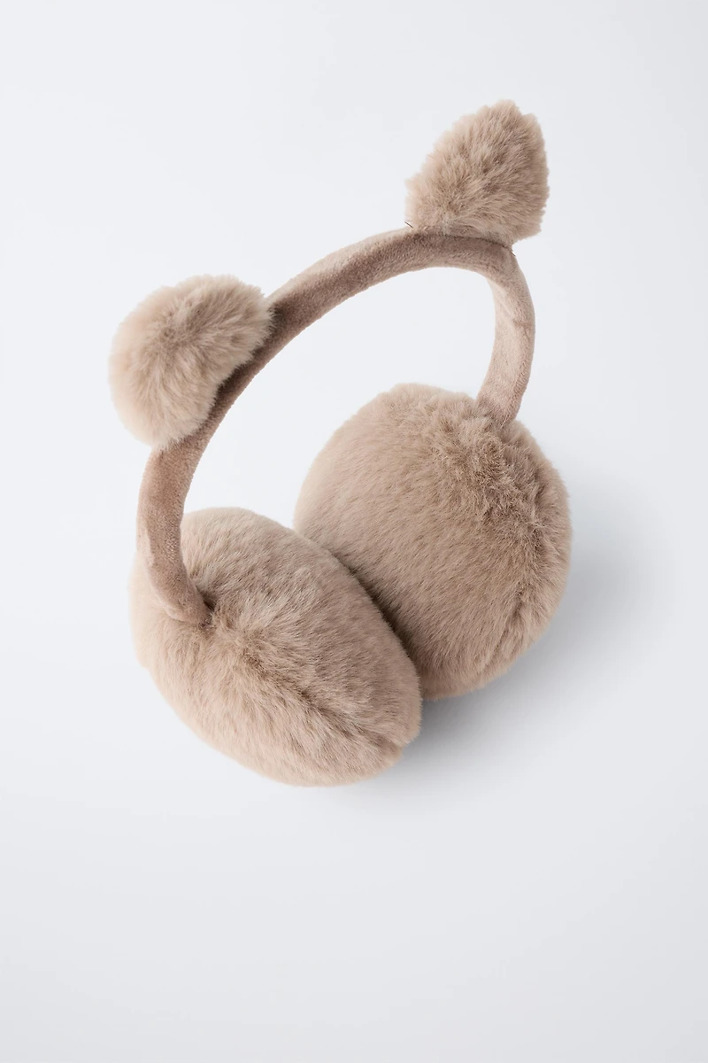 FAUX FUR EAR MUFFS WITH LITTLE EARS
