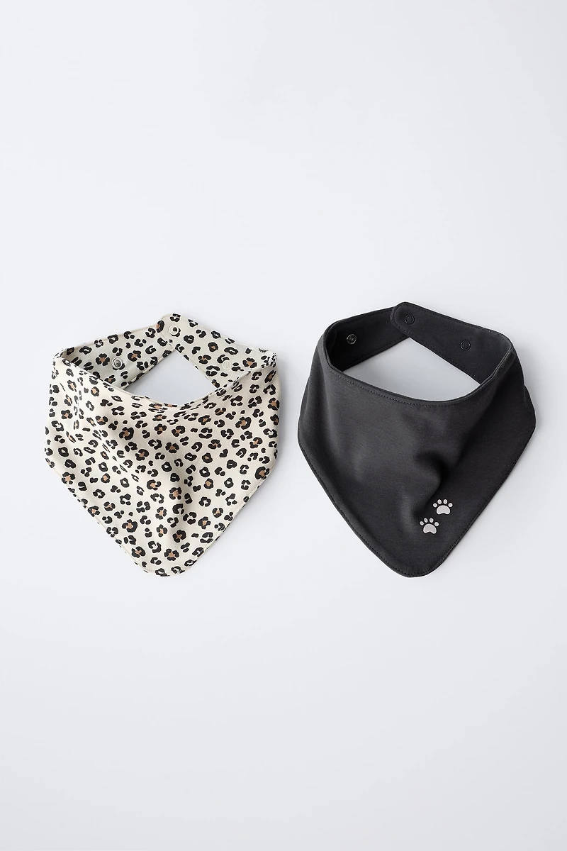 TWO-PACK OF ANIMAL PRINT BIBS