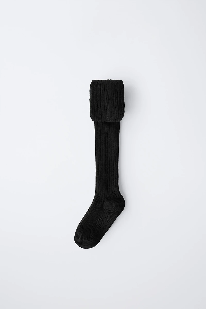 PLAIN RIBBED TIGHTS