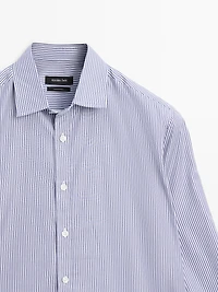 Regular fit striped poplin shirt