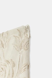 ZW COLLECTION EMBROIDERED FRINGED SKIRT