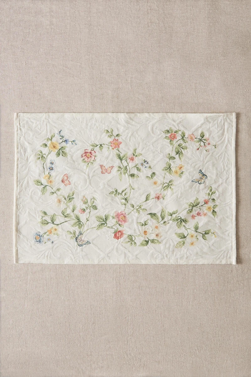 JACQUARD AND FLORAL PRINT PLACEMAT