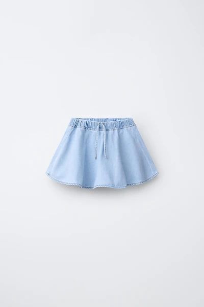 FLORAL DENIM SKORT