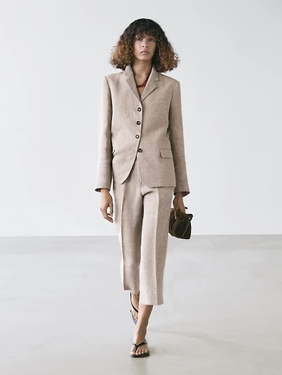 Linen melange capris