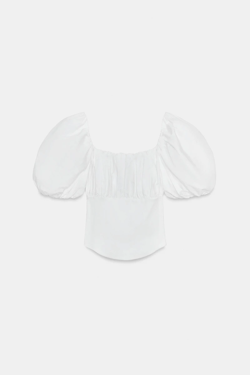 COMBINATION BALLOON SLEEVE TOP
