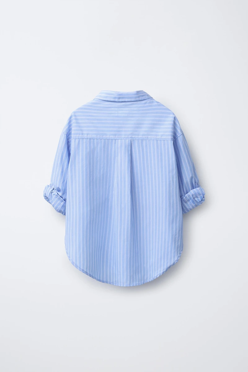 STRIPED POPLIN SHIRT AND RIB T-SHIRT PACK