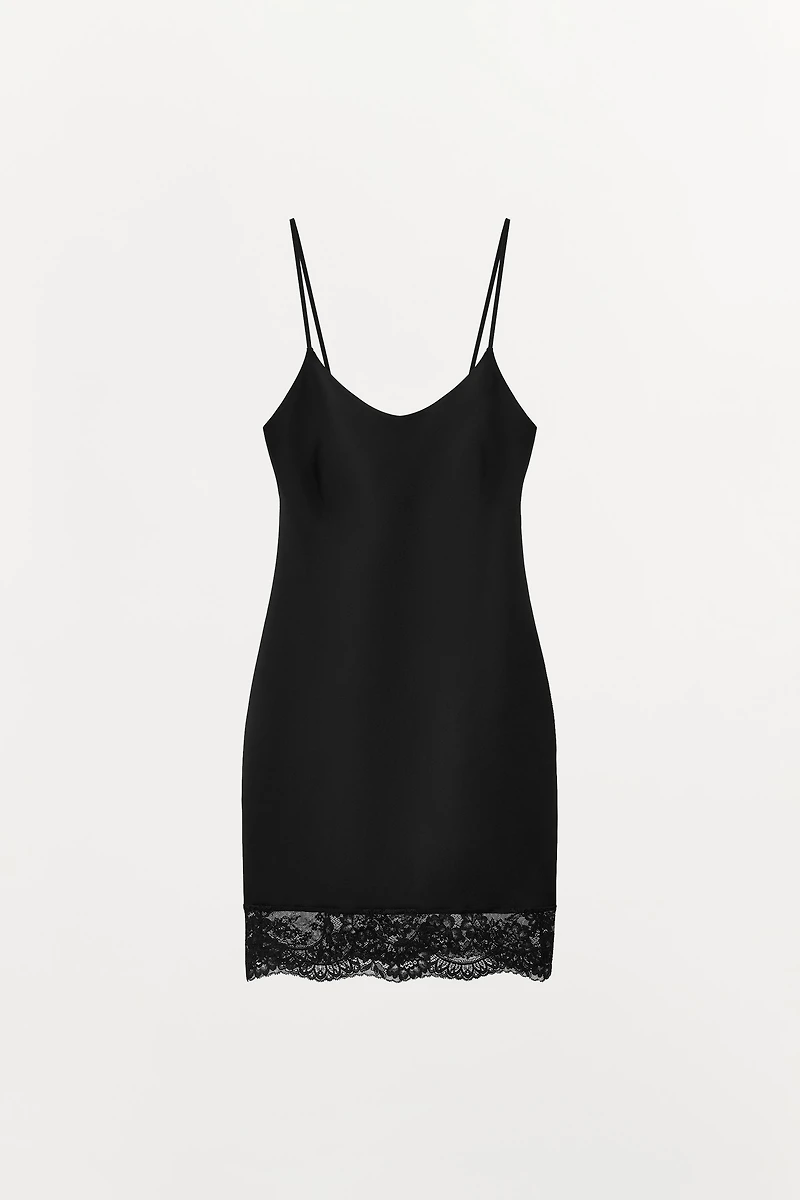 SHORT POLYAMIDE BLEND LACE DRESS