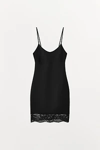 SHORT POLYAMIDE BLEND LACE DRESS