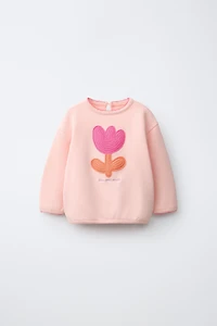 EMBROIDERED FLOWER SWEATSHIRT