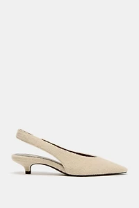 SHEARLING EFFECT SLINGBACK SHOES