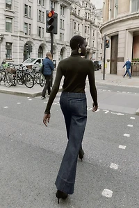 WIDE LEG SEAMED PANTS