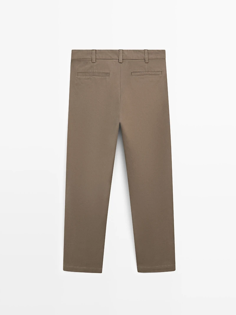 Tapered fit micro textured trousers
