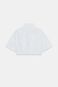 CHEMISE COURTE EN POPELINE À RAYURES