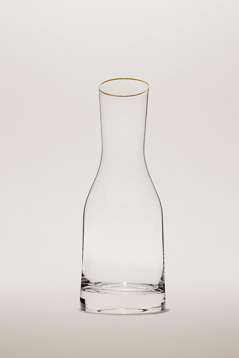 BOHEMIA CRYSTAL BOTTLE WITH A GOLDEN RIM