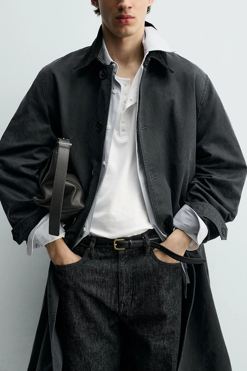 WAXED FINISH TRENCH COAT