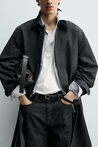 WAXED FINISH TRENCH COAT