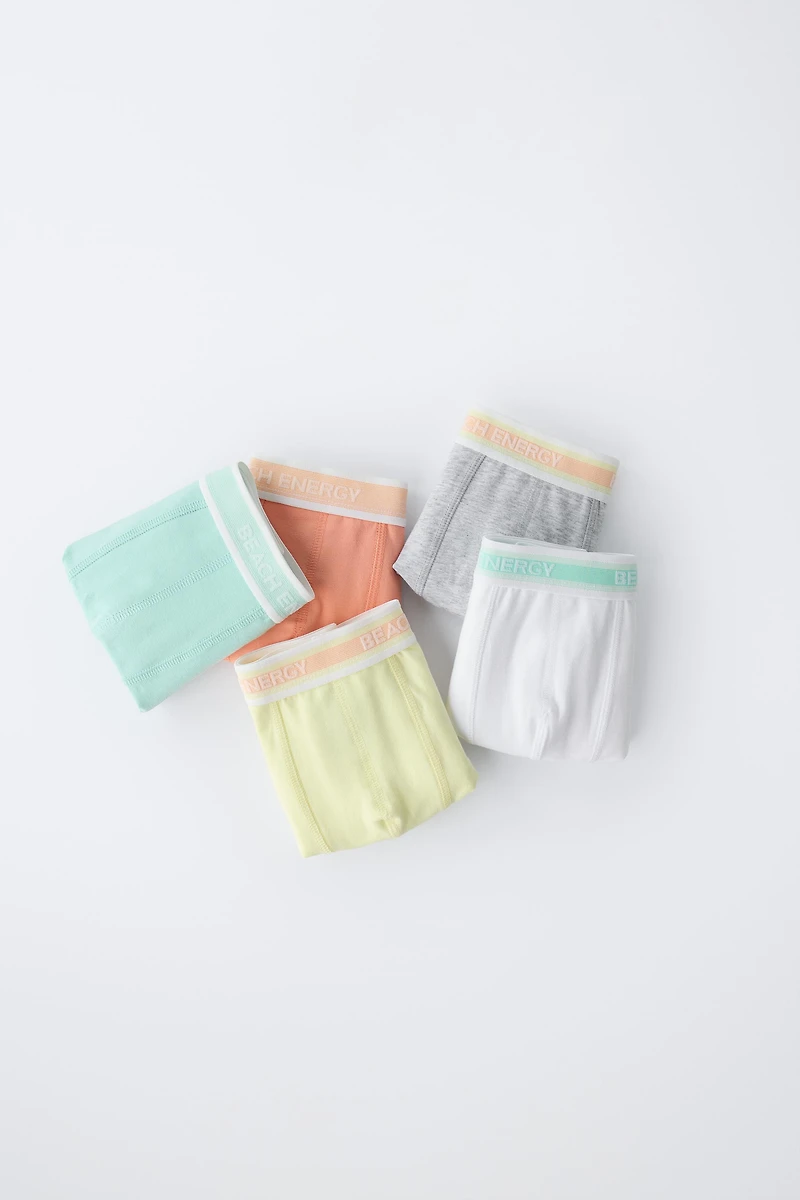 6-14 YEARS / FIVE-PACK OF TEXT BOXERS