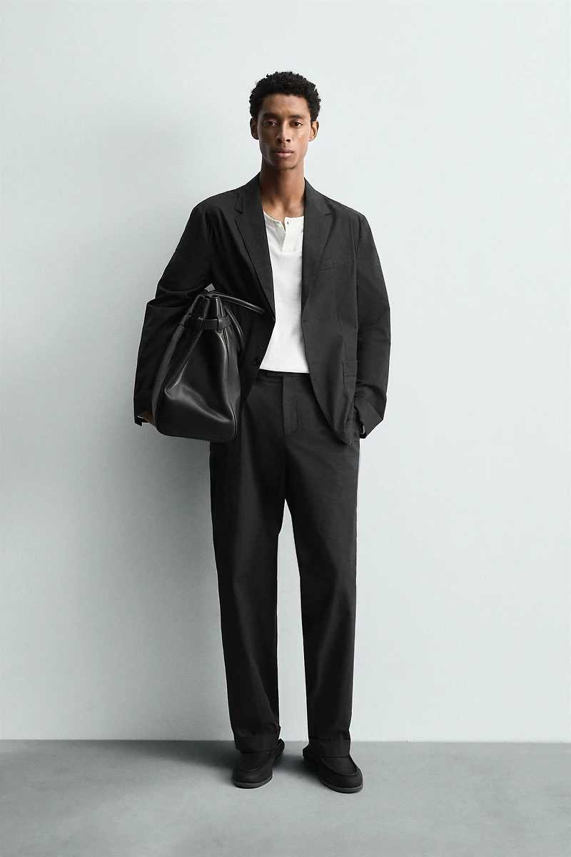 PANTALON DE COSTUME EN POPELINE