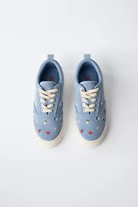 EMBROIDERED COTTON SNEAKERS