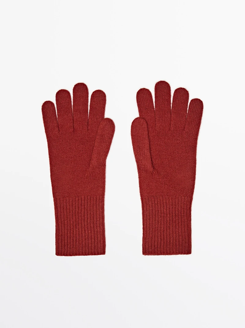 Gants en maille de laine mélangée