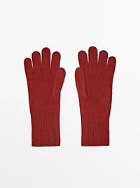 Gants en maille de laine mélangée