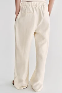 100% LINEN PLEATED PANTS ZW COLLECTION