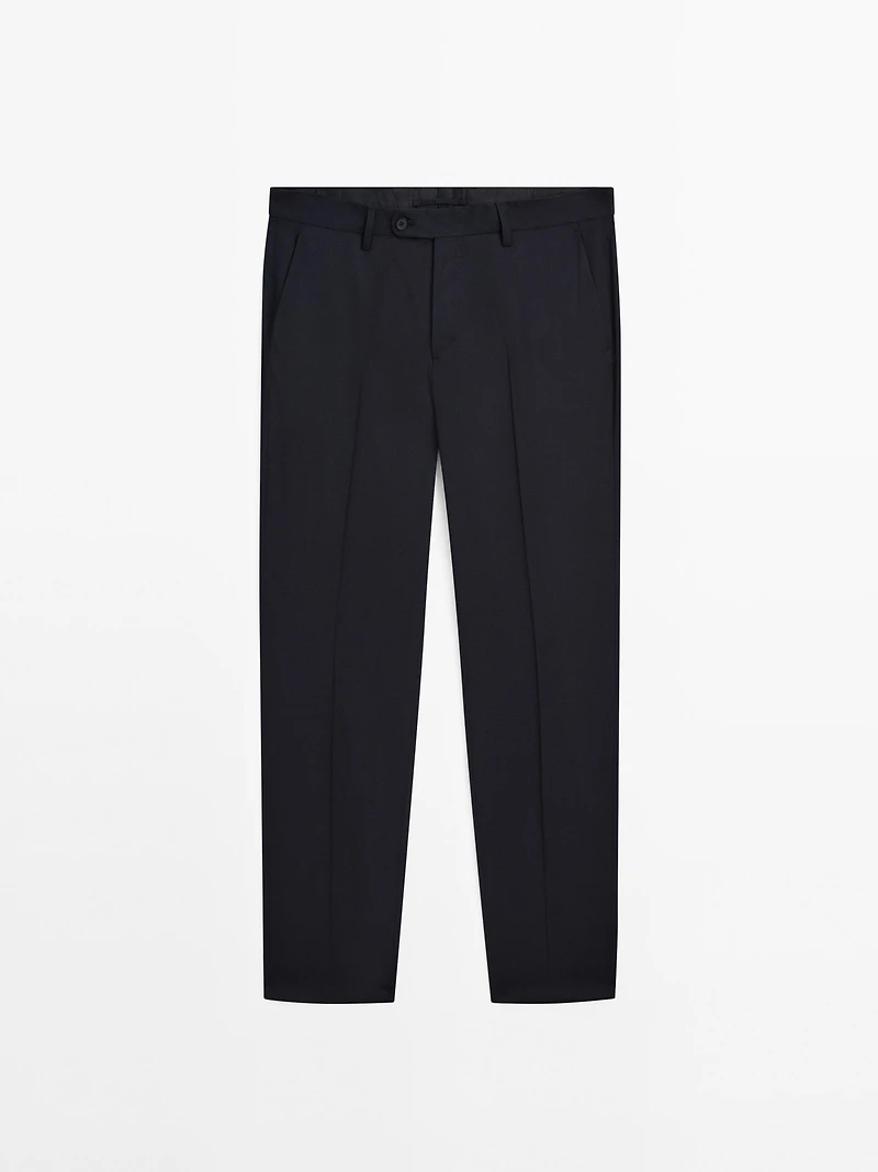 Wool blend suit trousers