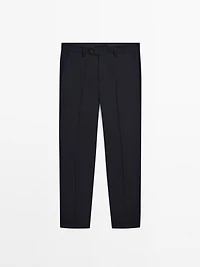 Wool blend suit trousers